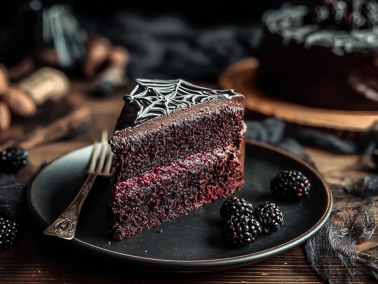 Spooky Black Velvet Halloween Cake: 1 Day Prep