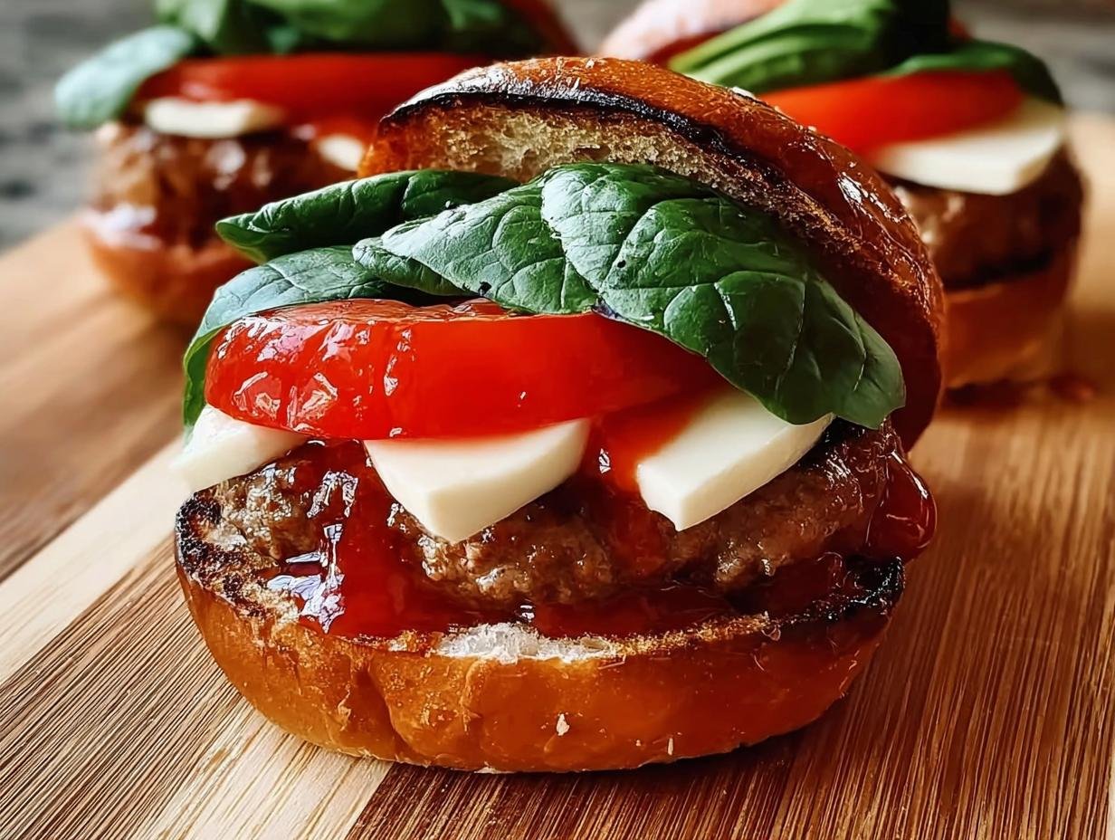 Bun Bruschetta Burgers: Amazing 30-Min Dinner - Bun Bruschetta Burgers - additional detail
