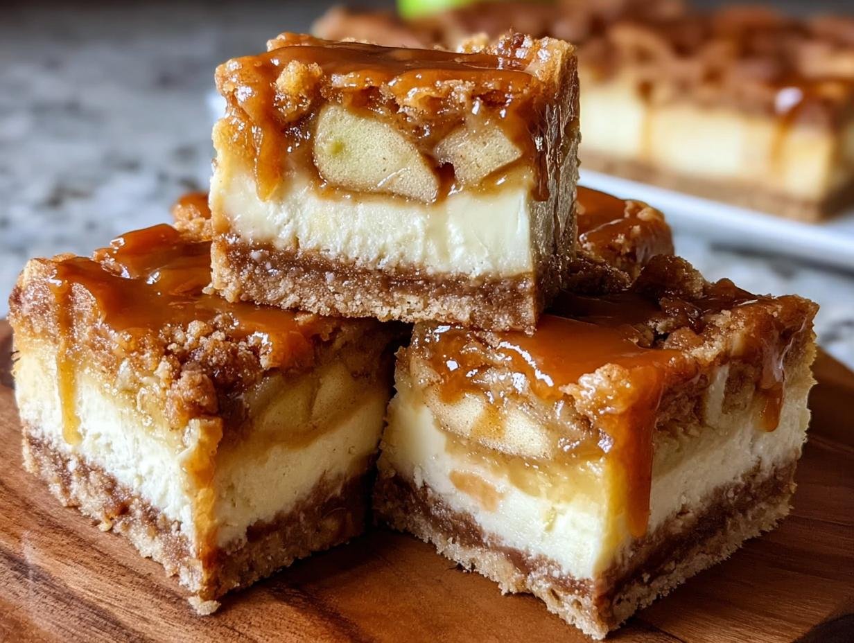 Caramel Apple Cheesecake Bars: 55 Min Bake