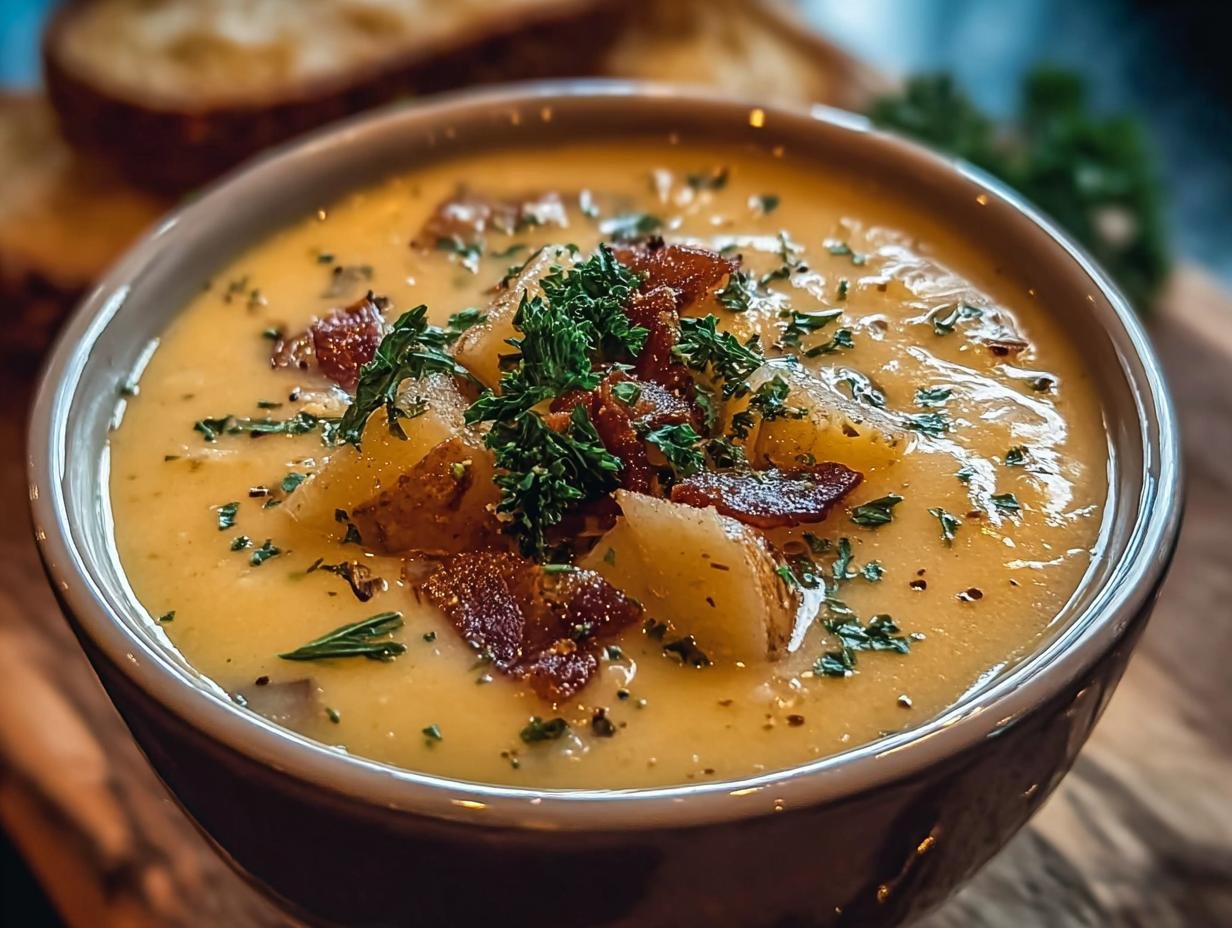 Amazing Cheddar Garlic Potato Soup - Cheddar Garlic Potato Soup - additional detail