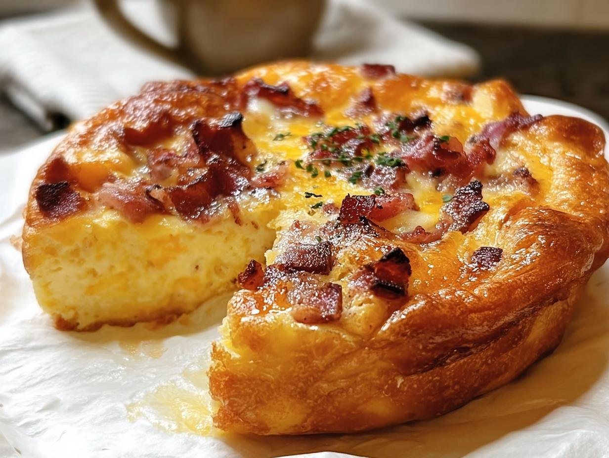 Cheese Bacon Strata Cake: Amazing 6-Ingredient Recipe