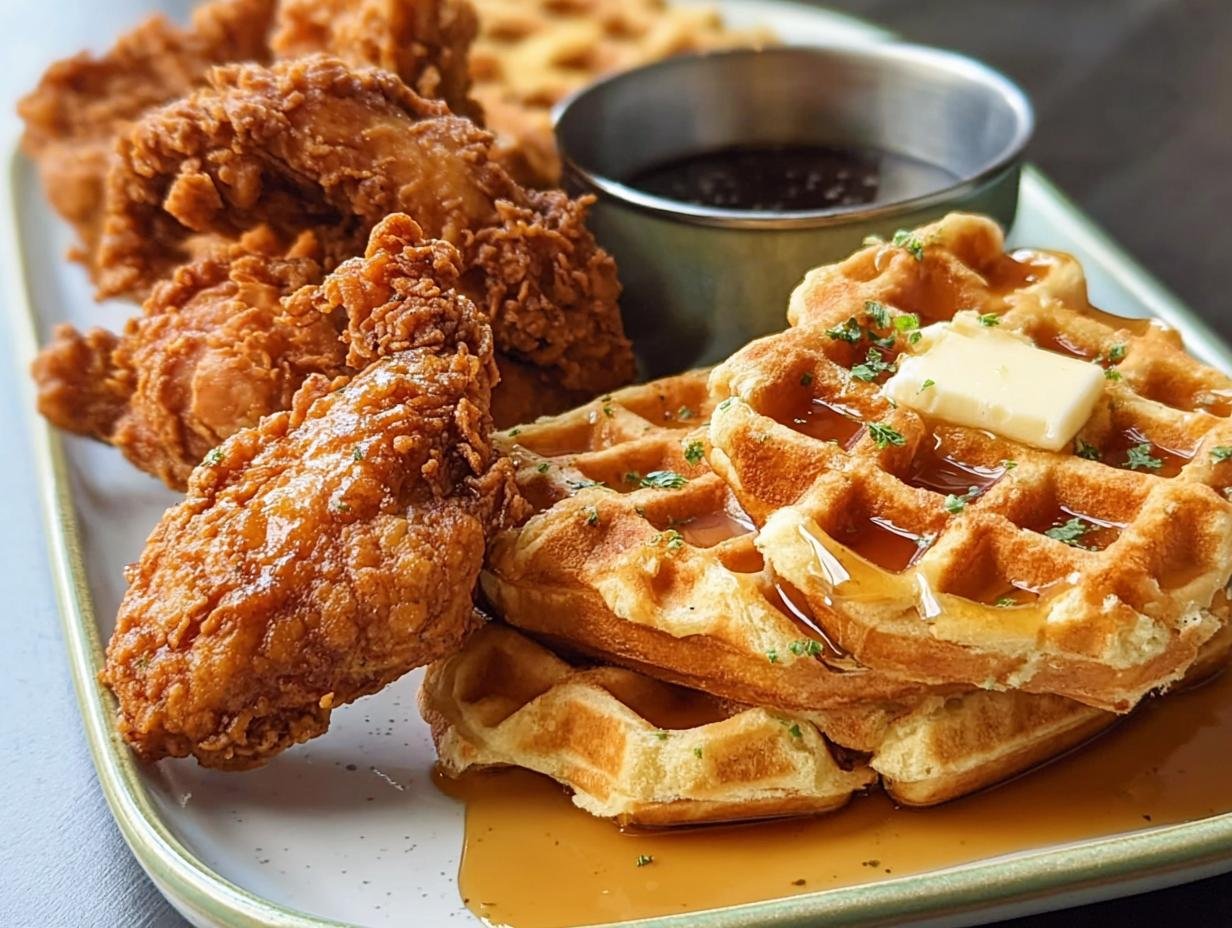 Crispy Chicken Waffles: 2 Secrets Revealed - Chicken Waffles - additional detail