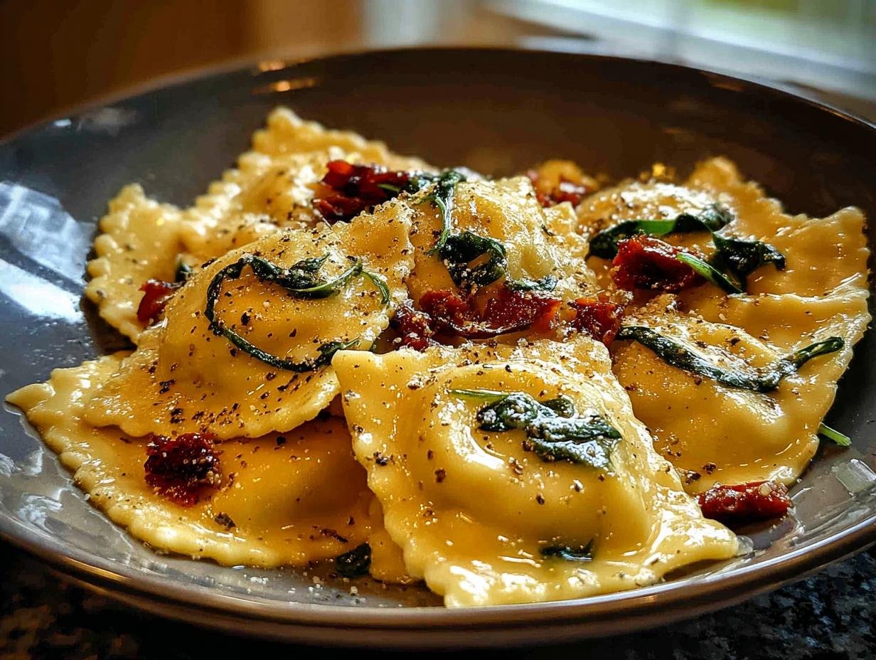Amazing Creamy Tuscan Ravioli in Under 30 Minutes - Creamy Tuscan Ravioli - main visual representation