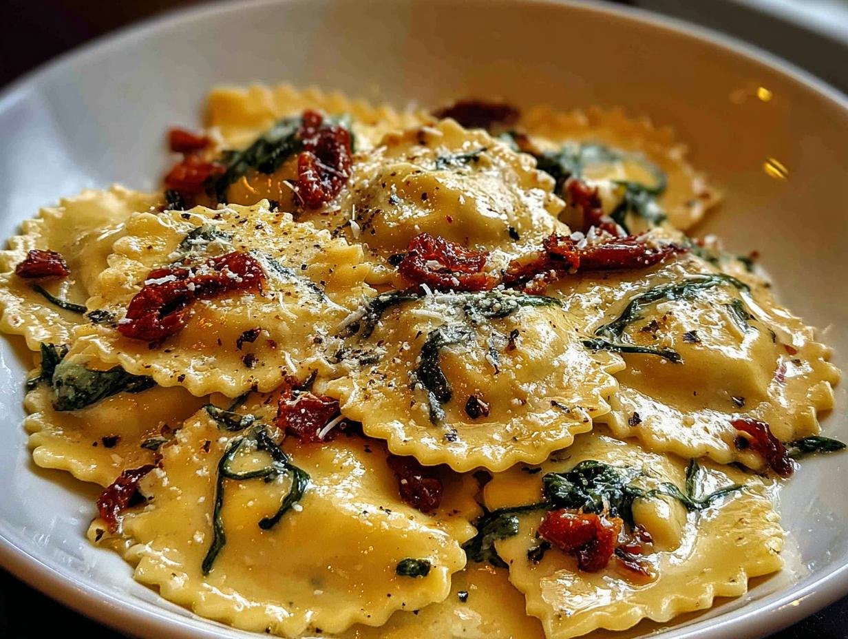 Amazing Creamy Tuscan Ravioli in Under 30 Minutes