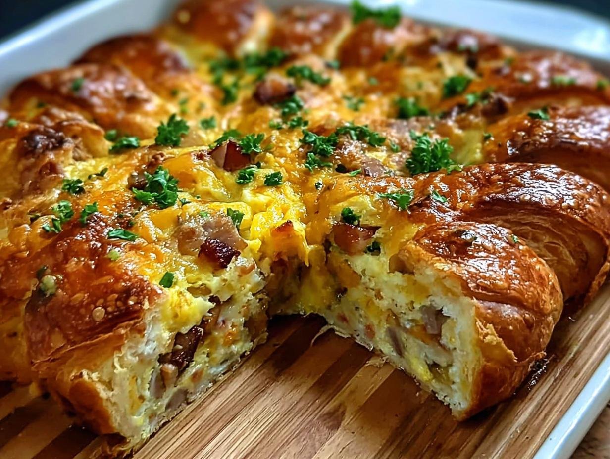 Croissant Breakfast Casserole Ahead: Easy 1 Dish