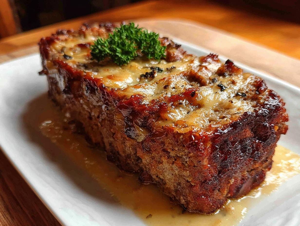 Melted French Onion Meatloaf: 90s Comfort