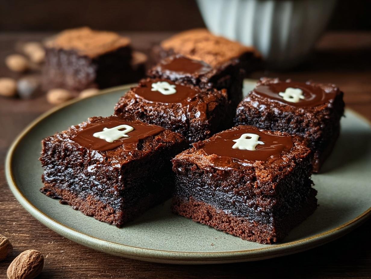 Ghostly Ganache Brownies: Amazing 4 Ingredient Treat