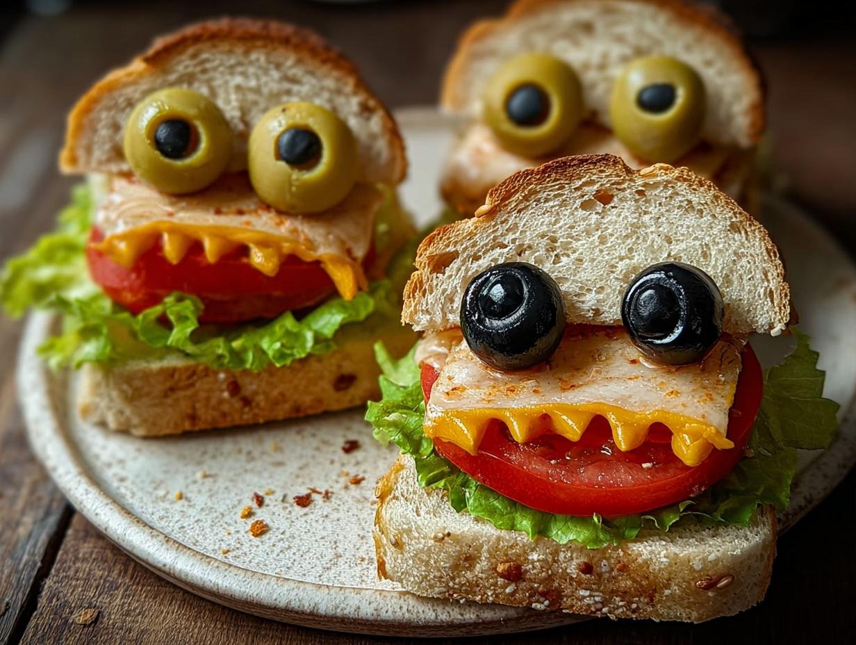 Ghoul Face Sandwiches: 1 Spooky & Easy Recipe - Ghoul Face Sandwiches - additional detail
