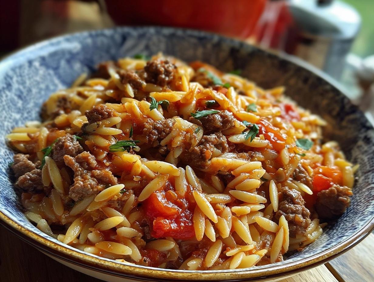 Ground Beef Orzo: Amazing 1-Pan Simplicity