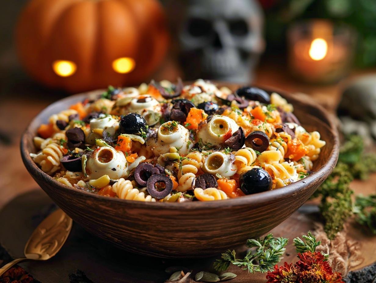 Halloween Pasta Salad Spooktacular: 1 Creepy Bite - Halloween Pasta Salad Spooktacular - additional detail