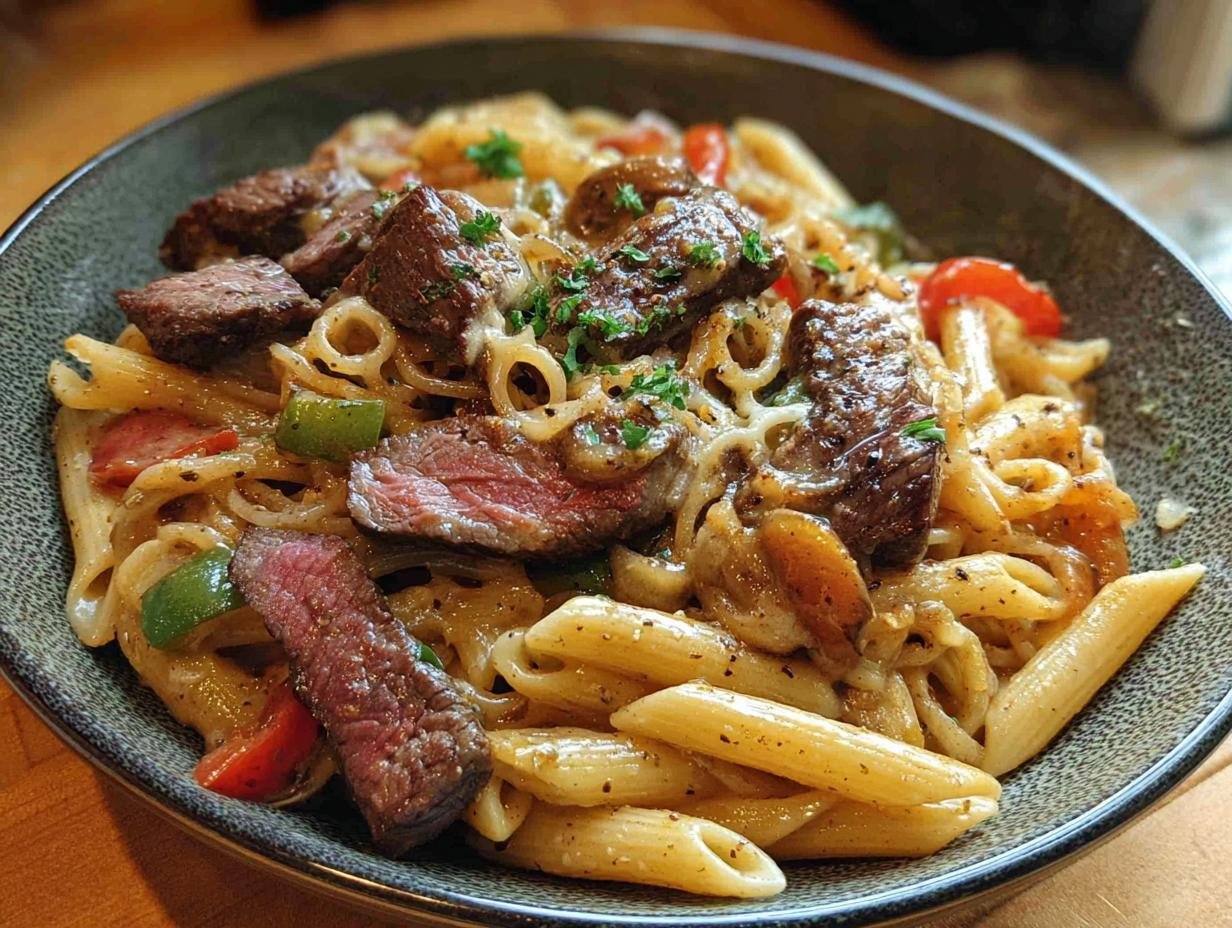 Philly Cheesesteak Pasta: 1 Pot, Amazing Flavor - Philly Cheesesteak Pasta - additional detail