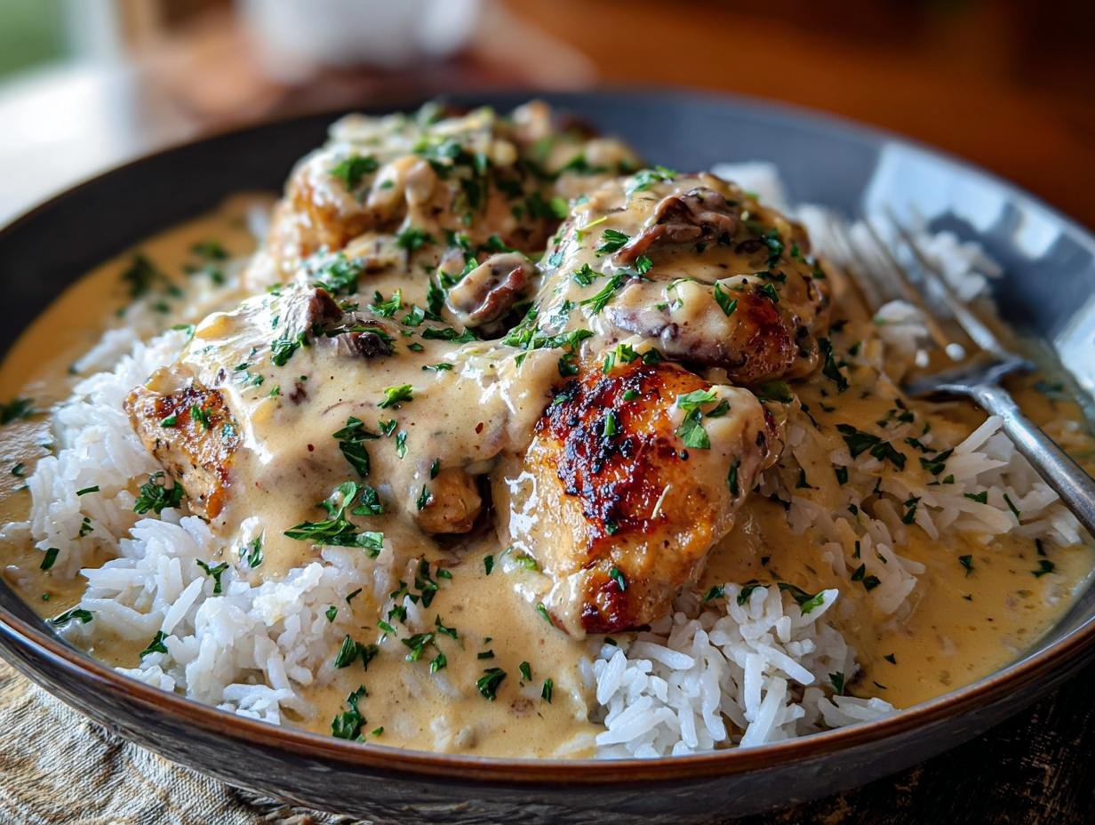 Smothered Chicken Rice Comfort: 1 Hug in a Bowl - Smothered Chicken Rice Comfort - main visual representation