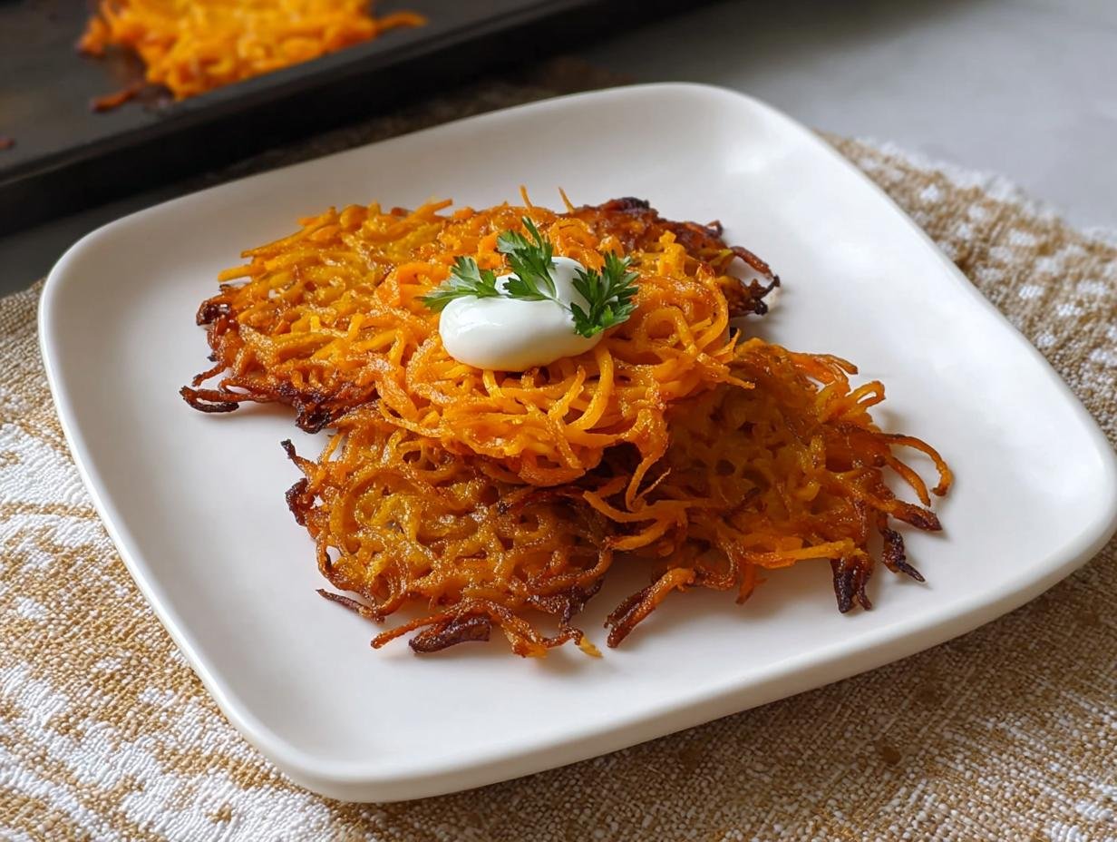 Spiralized Sweetpotato Latkes: 30-Min Crispy Delight - Spiralized Sweetpotato Latkes - additional detail