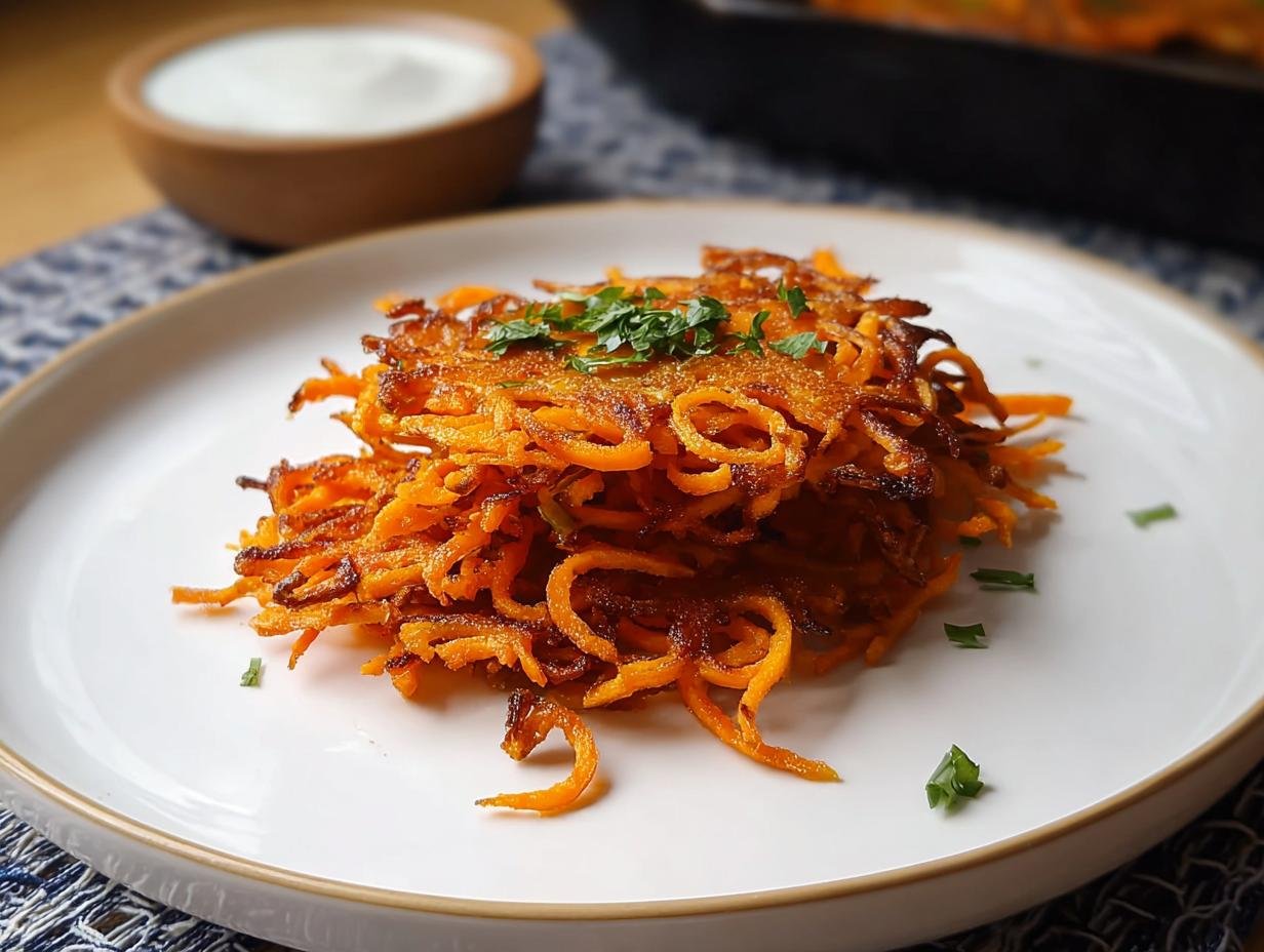 Spiralized Sweetpotato Latkes: 30-Min Crispy Delight - Spiralized Sweetpotato Latkes - additional detail