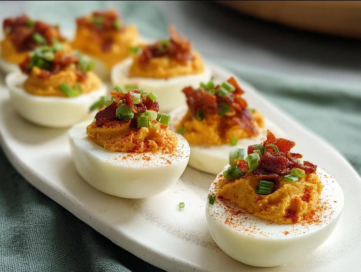 Sweetpotato Deviled Eggs: 1 Amazing Twist - Sweetpotato Deviled Eggs - additional detail