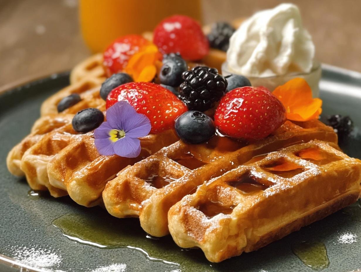 Sweetpotato Waffles: Simple, Moist, 2 Eggs Today - Sweetpotato Waffles - additional detail