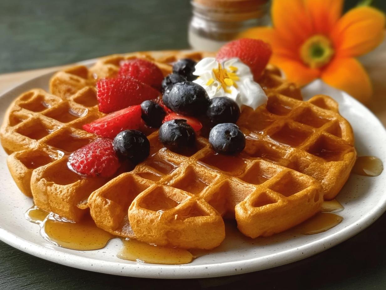 Sweetpotato Waffles: Simple, Moist, 2 Eggs Today