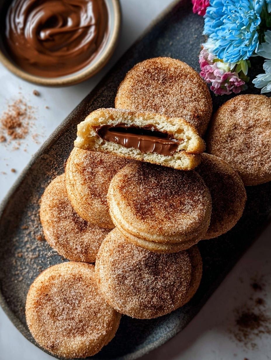 2 Genius Churro Cookies Chocolate Filling Hacks - Churro Cookies Chocolate Filling - main visual representation of a baked cookie with molten chocolate