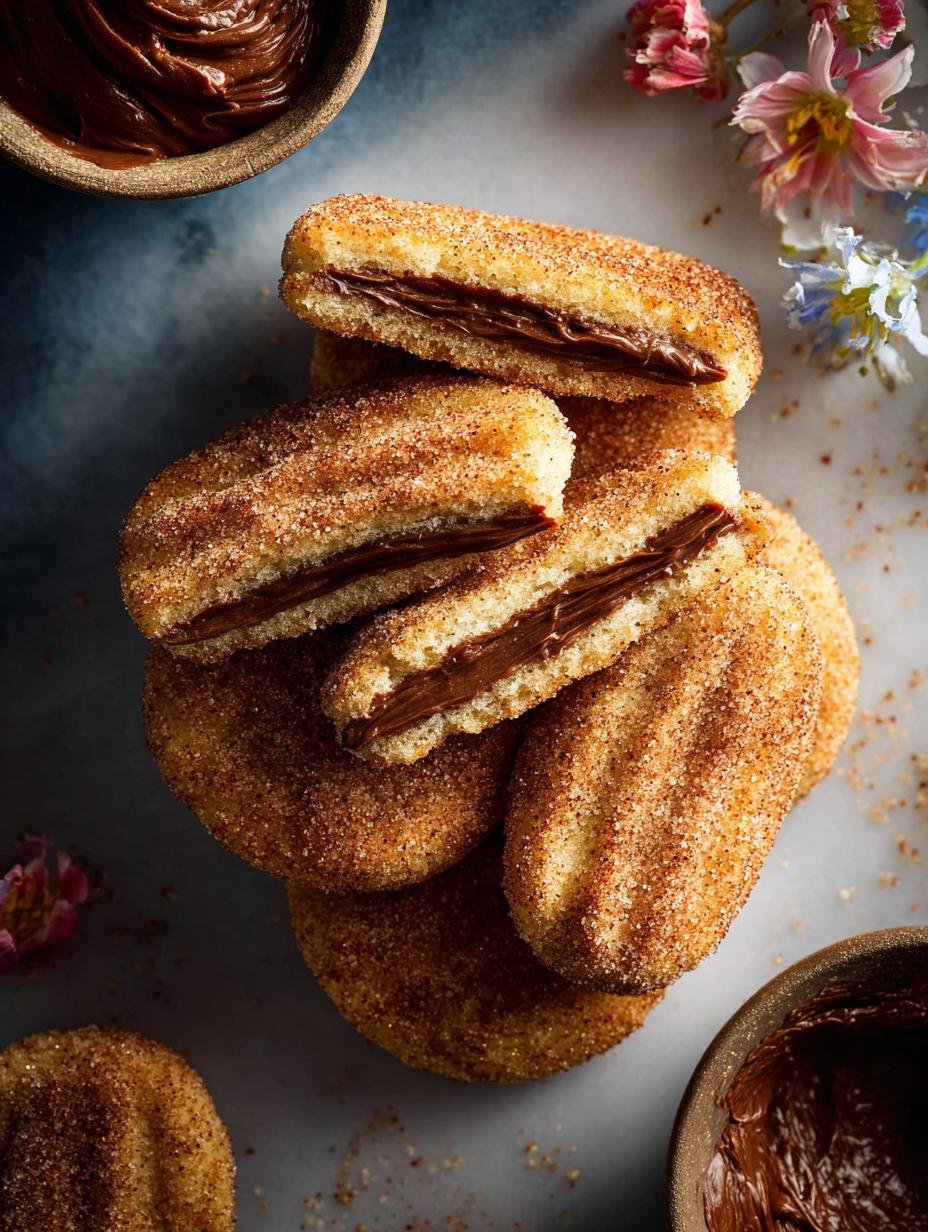2 Genius Churro Cookies Chocolate Filling Hacks - Churro Cookies Chocolate Filling - additional detail of cookies on a cooling rack