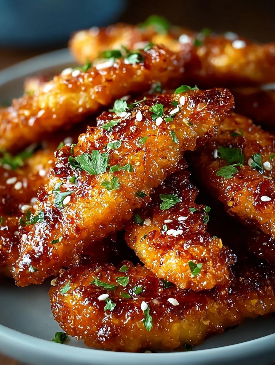 Crispy Air Fryer Honey Butter Garlic Chicken Tenders Recipe - Crispy Air Fryer Honey - main visual representation