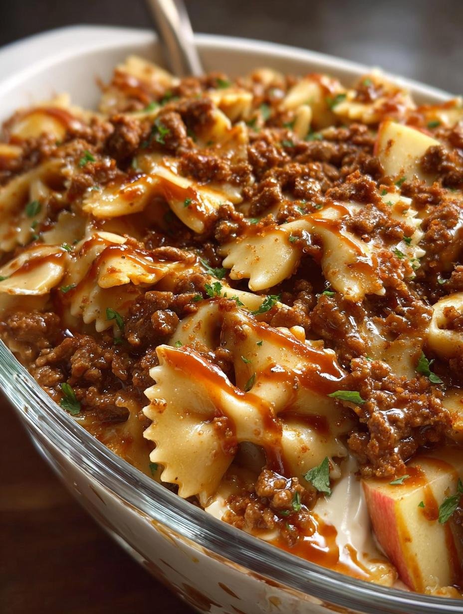 Delicious Garlic Butter Beef Bowtie pasta dish, ready to serve, showcasing tender beef and creamy sauce