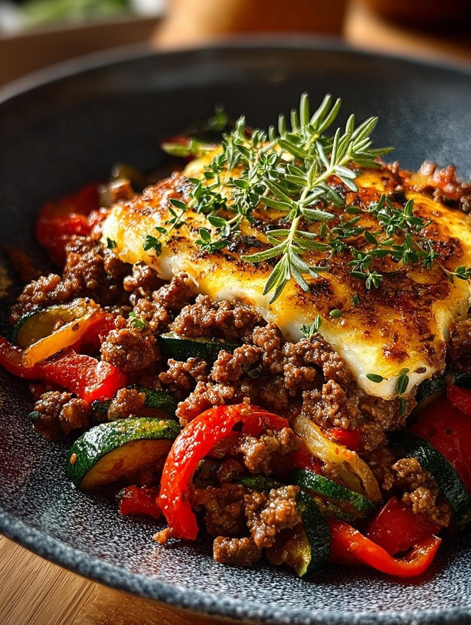 Mediterranean Ground Beef Veggie