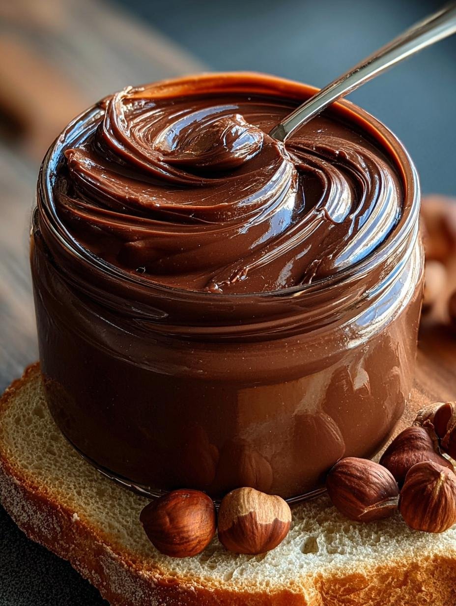 Ingredients for homemade Nutella including hazelnuts and dark chocolate