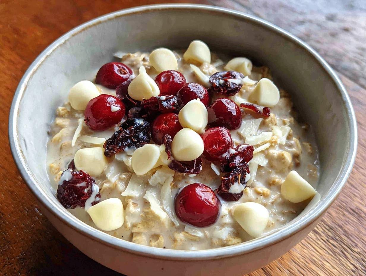 Delicious White Chocolate Overnight Oats, 1 Jar Joy