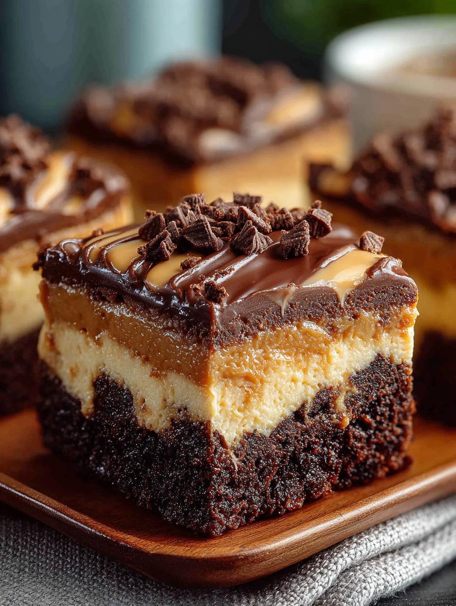 Peanut Butter Cheesecake Brownies: 5 Decadent Layers - Peanut Butter Cheesecake Brownies - additional detail