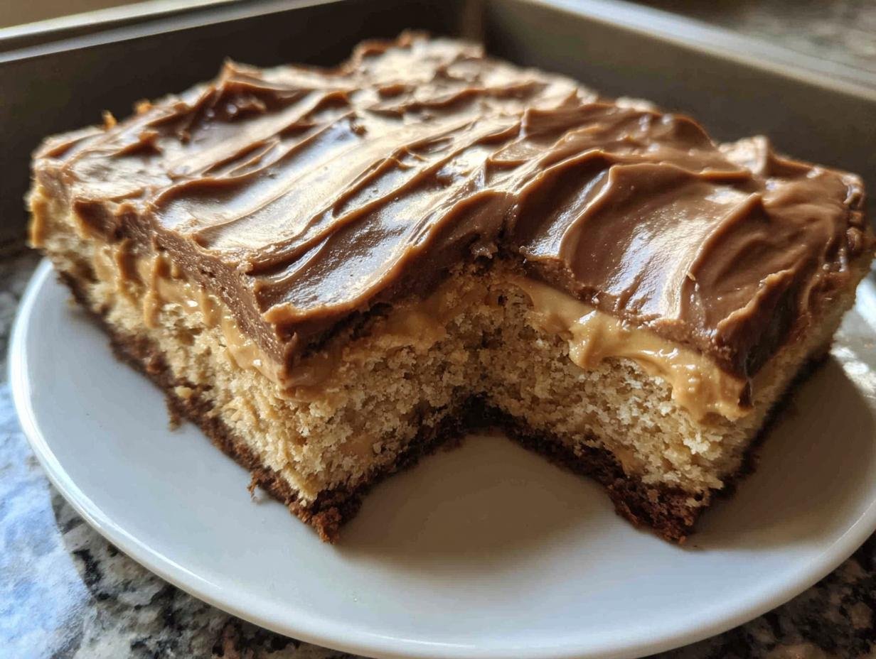 Amazing Peanut Butter Sheet Cake Recipe - Peanut Butter Sheet Cake - main visual representation