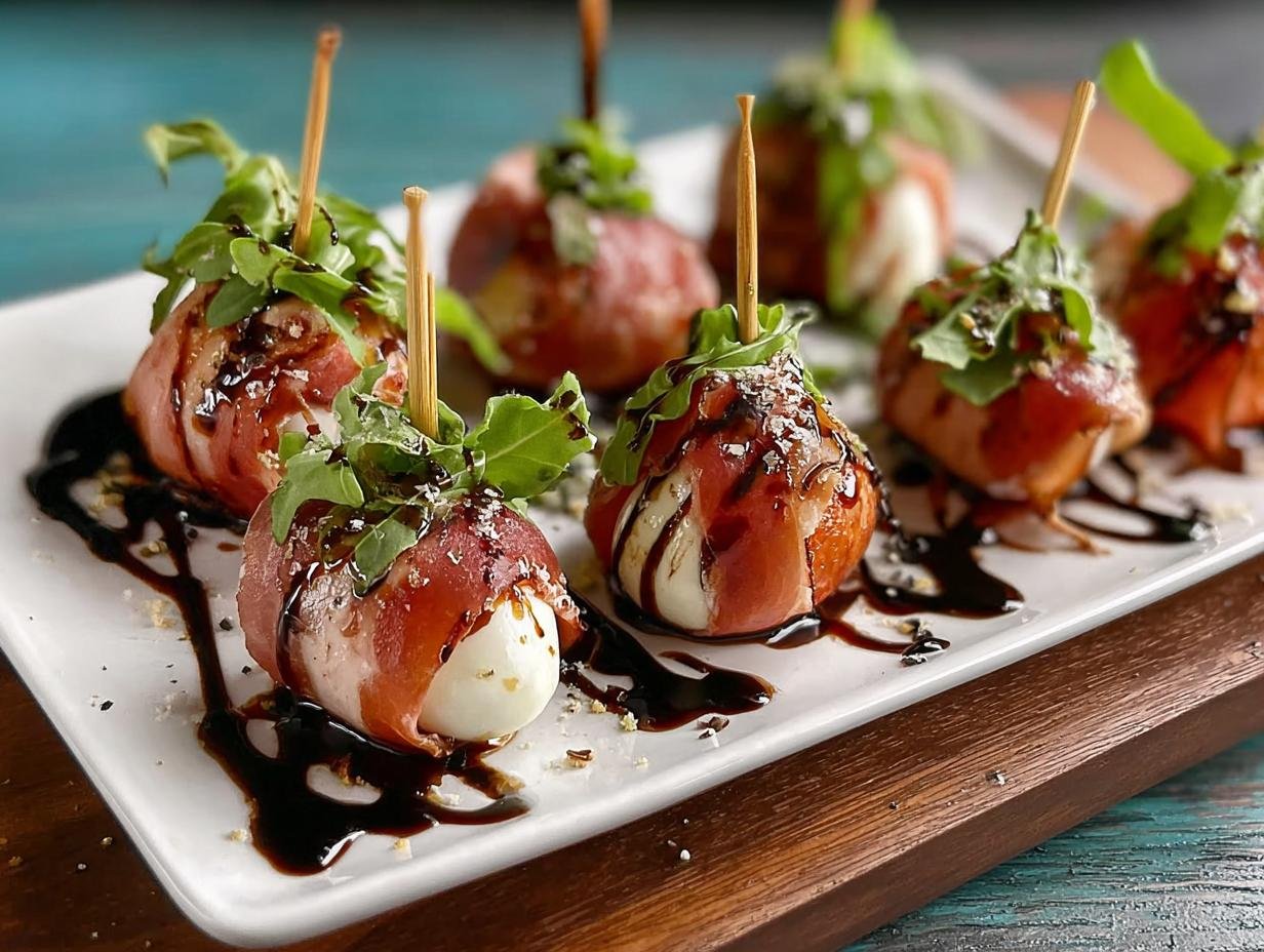 Prosciutto Wrapped Mozzarella Bites: 1 Delicious Recipe - Prosciutto Wrapped Mozzarella Bites - additional detail