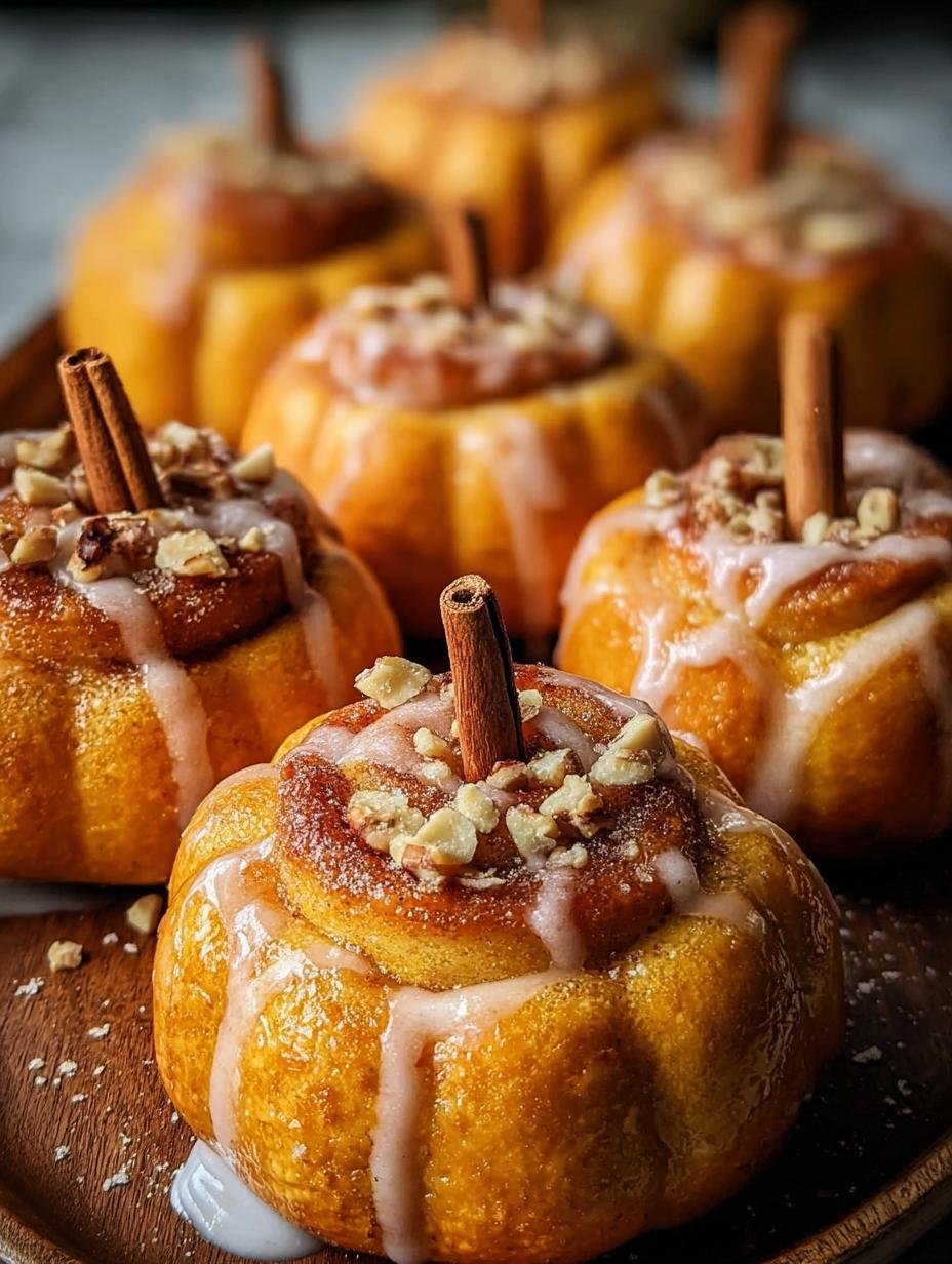 Pumpkin Shaped Cinnamon Rolls