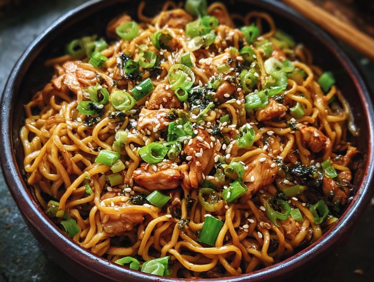 Sticky Garlic Chicken Noodles: Amazing 35 Min Meal - Sticky Garlic Chicken Noodles - main visual representation