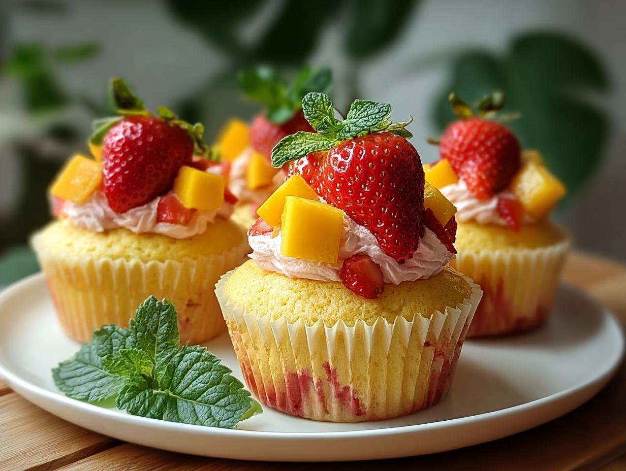 Amazing Strawberry Mango Cupcakes: 20 Min Prep