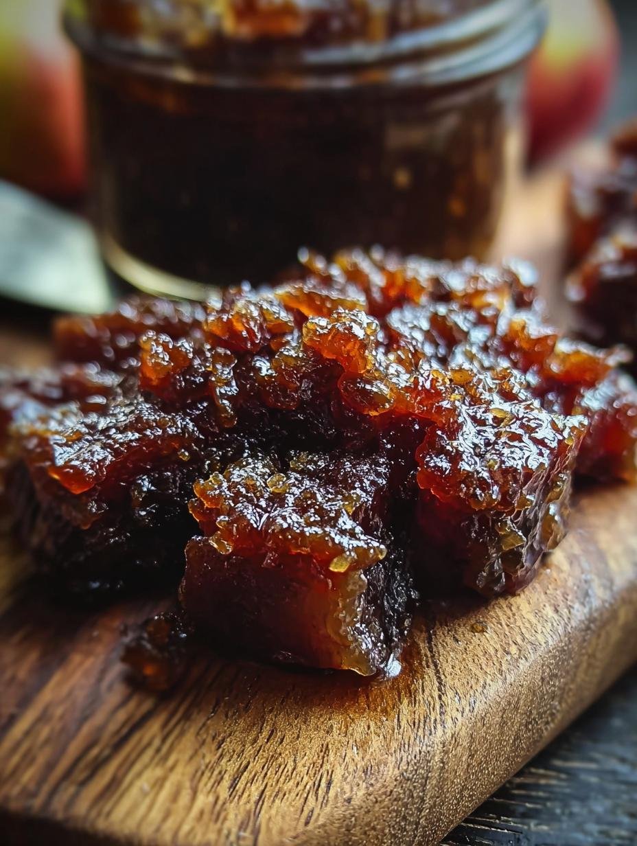 Close-up of Sweet Savory Apple Whiskey Jam in a glass jar, showcasing its rich texture and color