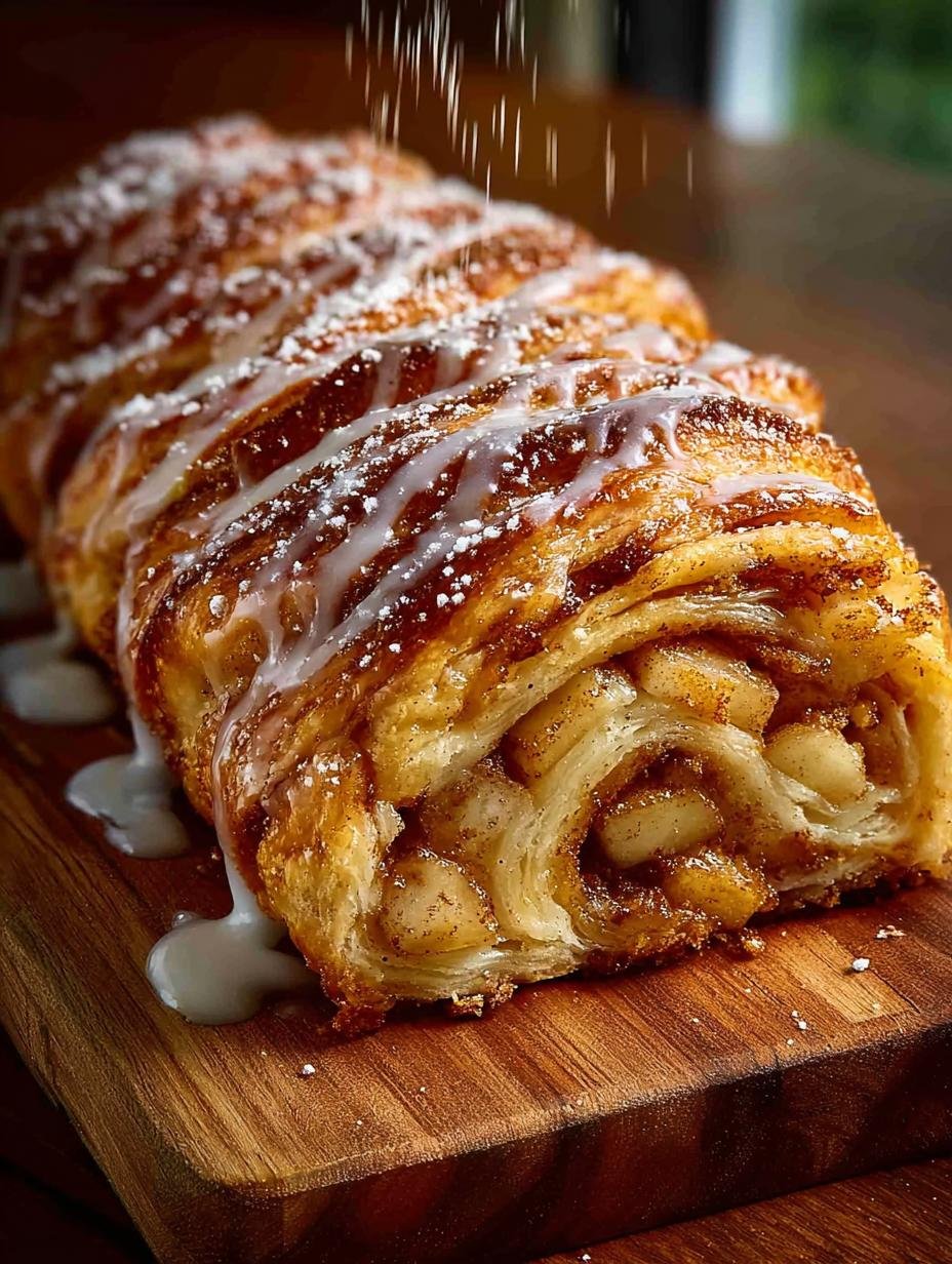 Delicious Apple Kringle with Vanilla Glaze Recipe - Apple Kringle with Vanilla - additional detail