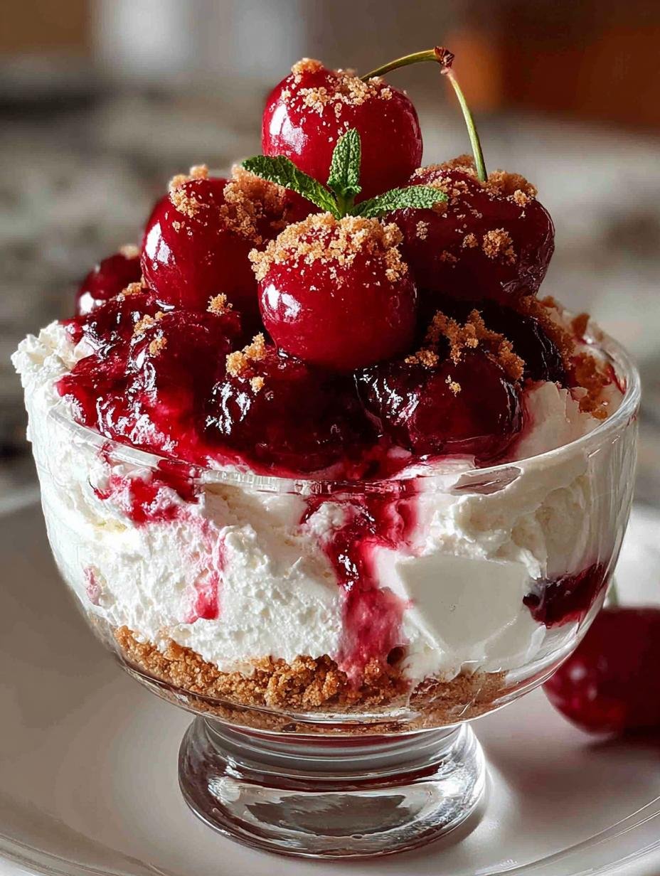 Delicious Cherry Cheesecake Fluff in 10 Minutes - Cherry Cheesecake Fluff - main visual representation