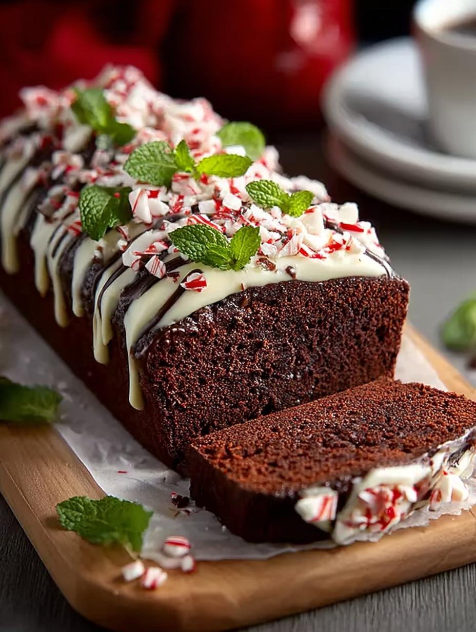 Irresistibly Delicious Chocolate Peppermint Loaf Recipe - Chocolate Peppermint Loaf - additional detail