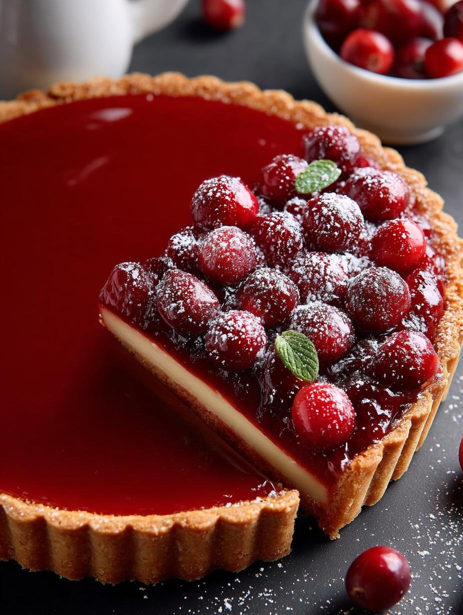 Delightful Cranberry Curd Tart with a Nutty Twist - Cranberry Curd Tart - additional detail