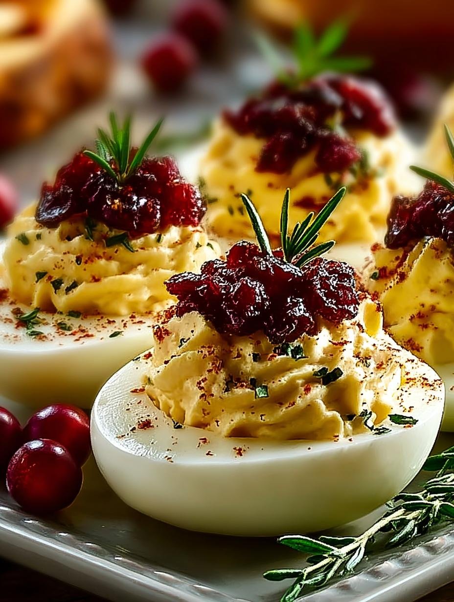 Cranberry Deviled Eggs: 12 Festive Appetizer Ideas - Cranberry Deviled Eggs - main visual representation