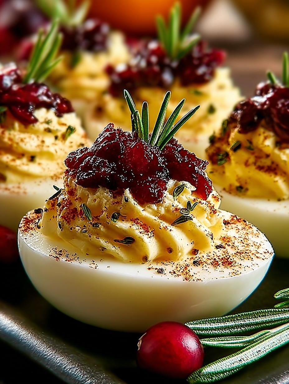 Cranberry Deviled Eggs