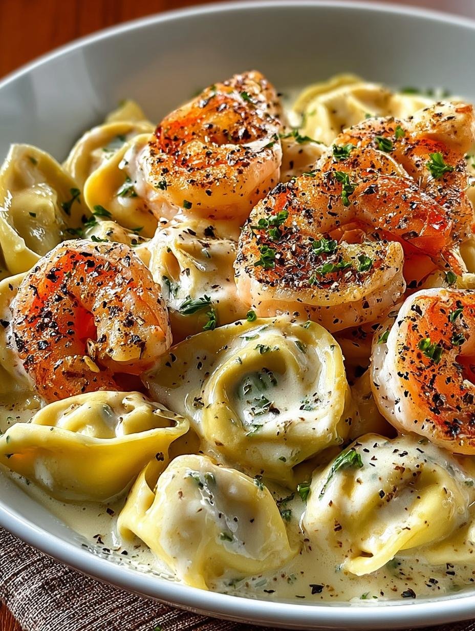 Creamy Tortellini Shrimp Alfredo