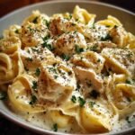 Crockpot Chicken Alfredo Tortellini