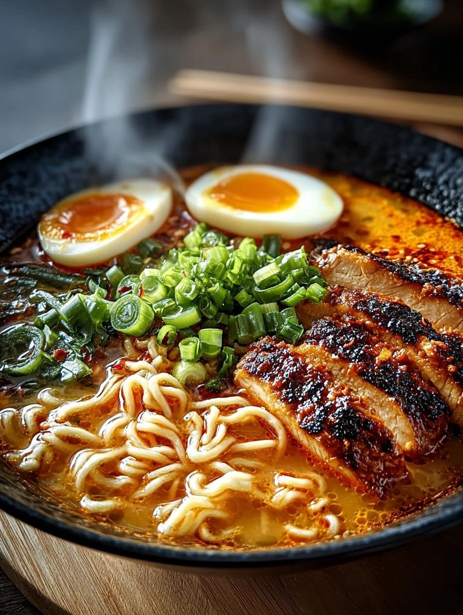 Fiery Chicken Ramen with Creamy Garlic Sauce for Cozy Nights - Fiery Chicken Ramen with - additional detail