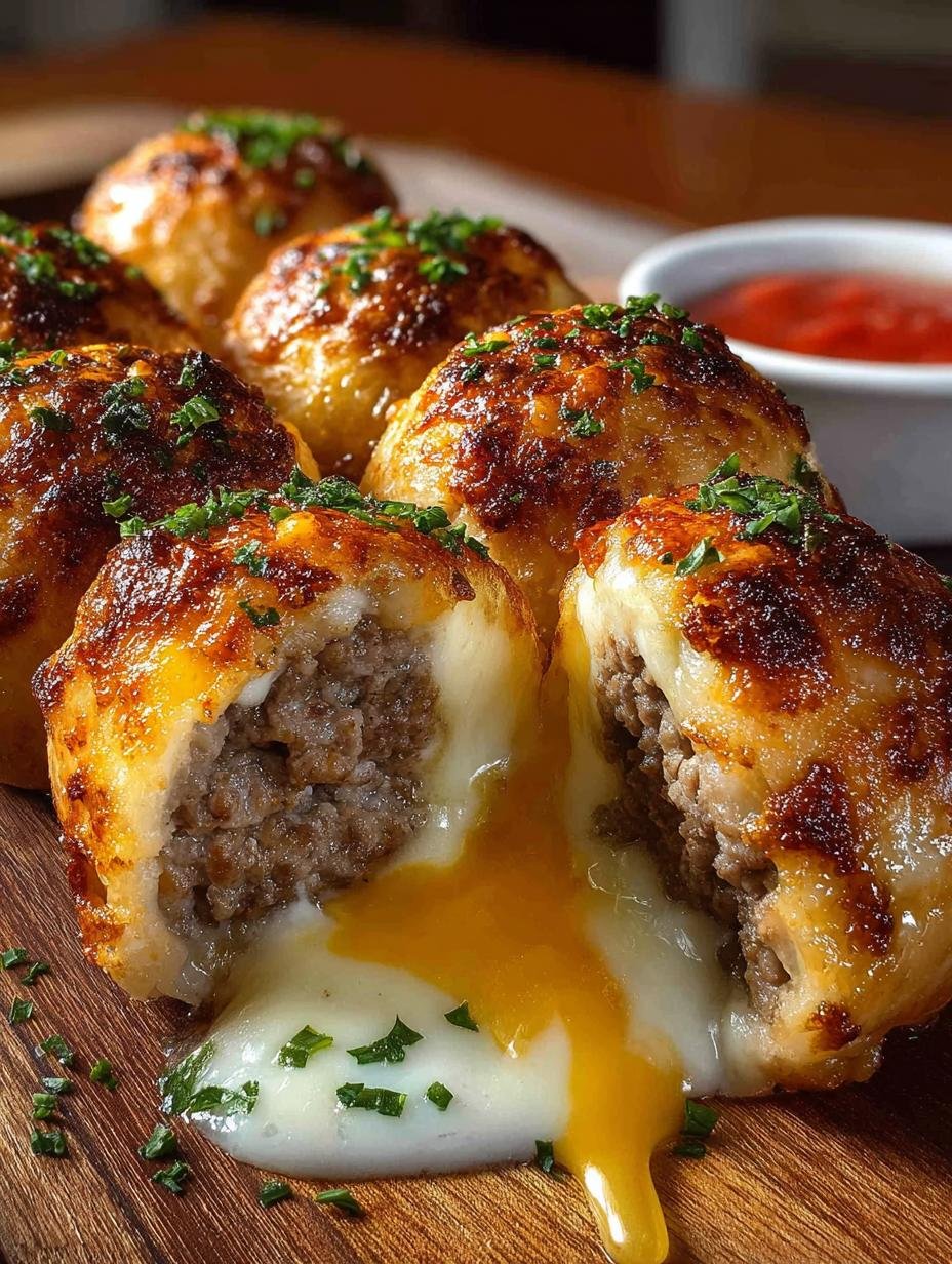 Garlic Parmesan Cheeseburger Bombs: 12 Irresistible Bites - Garlic Parmesan Cheeseburger Bombs - main visual representation