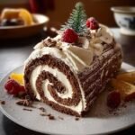 Gingerbread Yule Log Cake