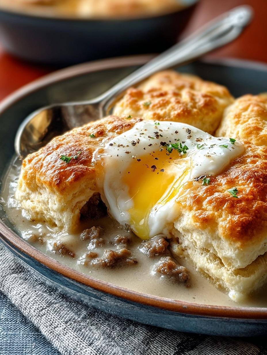 Lazy Biscuits Gravy Breakfast