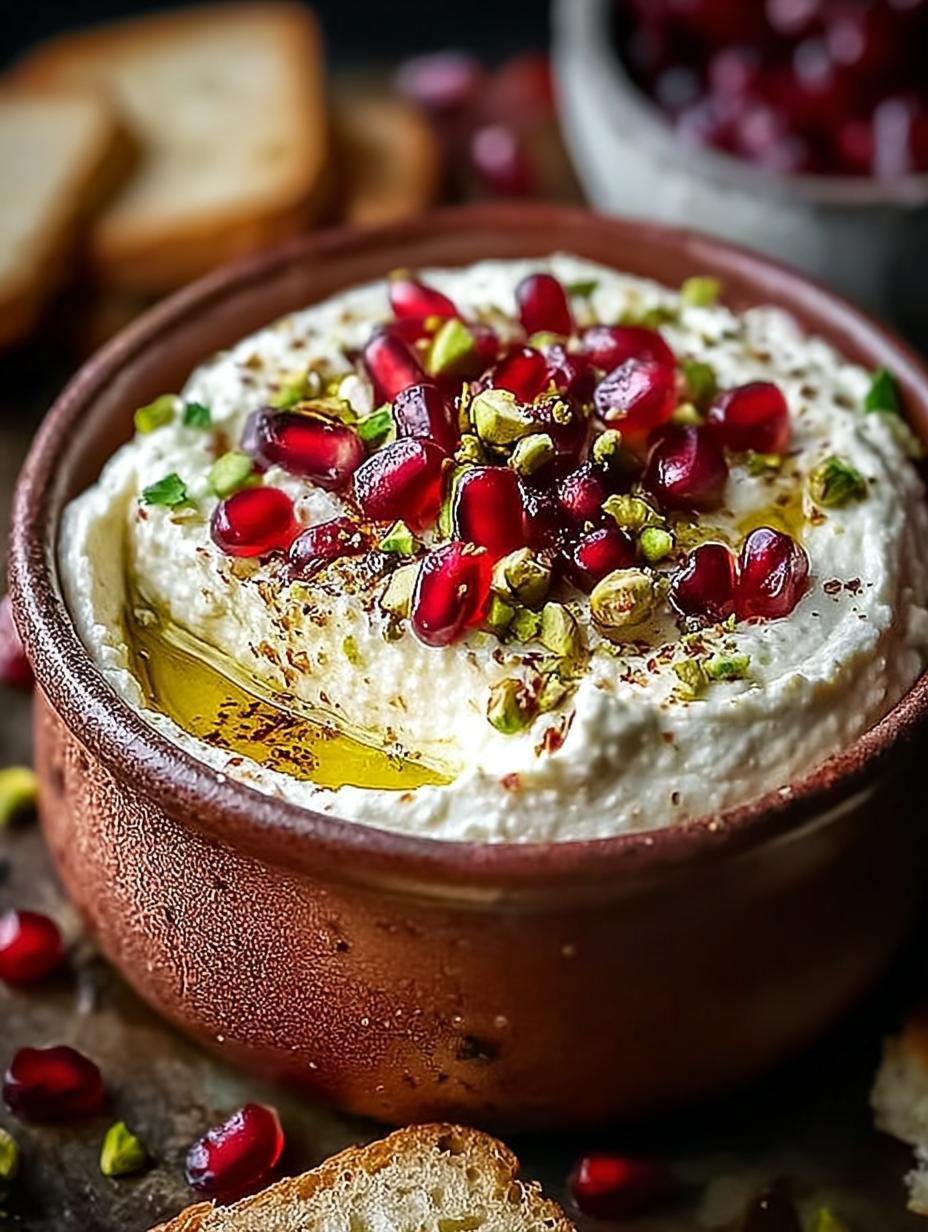 Pomegranate Pistachio Whipped Feta: 5 Decadent Layers - Pomegranate Pistachio Whipped Feta - additional detail
