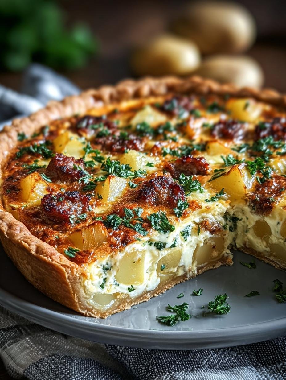 Irresistible Potato Sausage Quiche Recipe to Savor - Potato Sausage Quiche - main visual representation