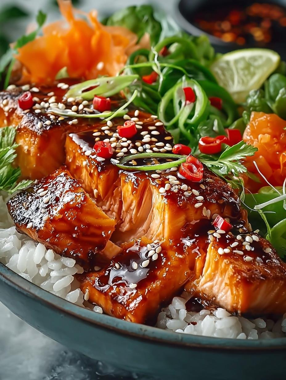 Sriracha Honey Salmon Bowls: 20-Minute Dinner Delight - Sriracha Honey Salmon Bowls - additional detail
